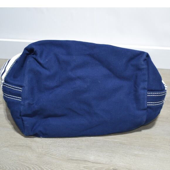 Lands' End XL Canvas Tote Bag Blue & White Striped - Picture 4 of 14